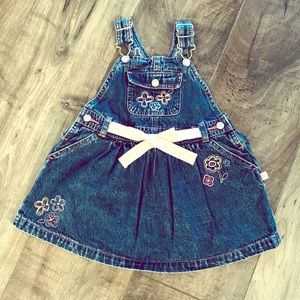 Girls OshKosh Jean Jumper Dress, Size 18 Months
